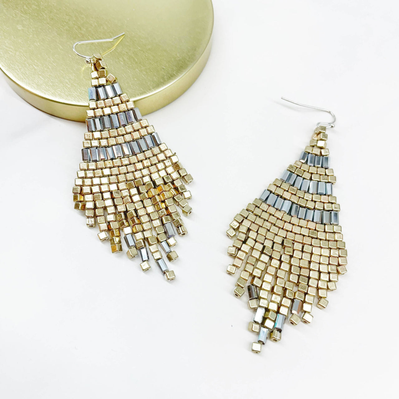 Beaded fringe earrings in various colors from Boho Beaded Tassel Earrings collection