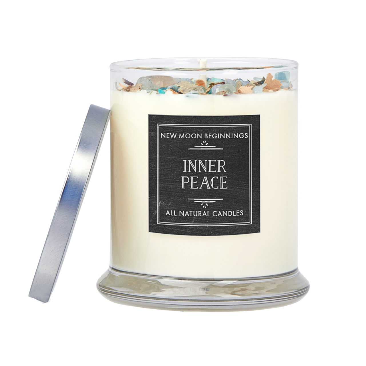 Inner Peace - Soy Crystal Ritual Candle Handmade #BC1802