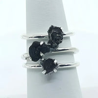 One (1) Campo del Cielo Meteorite Stackable Dainty Ring.925 