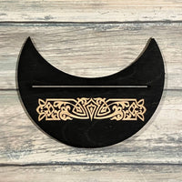 Black crescent moon wall decor with gold Celtic knot for LV9075 holder