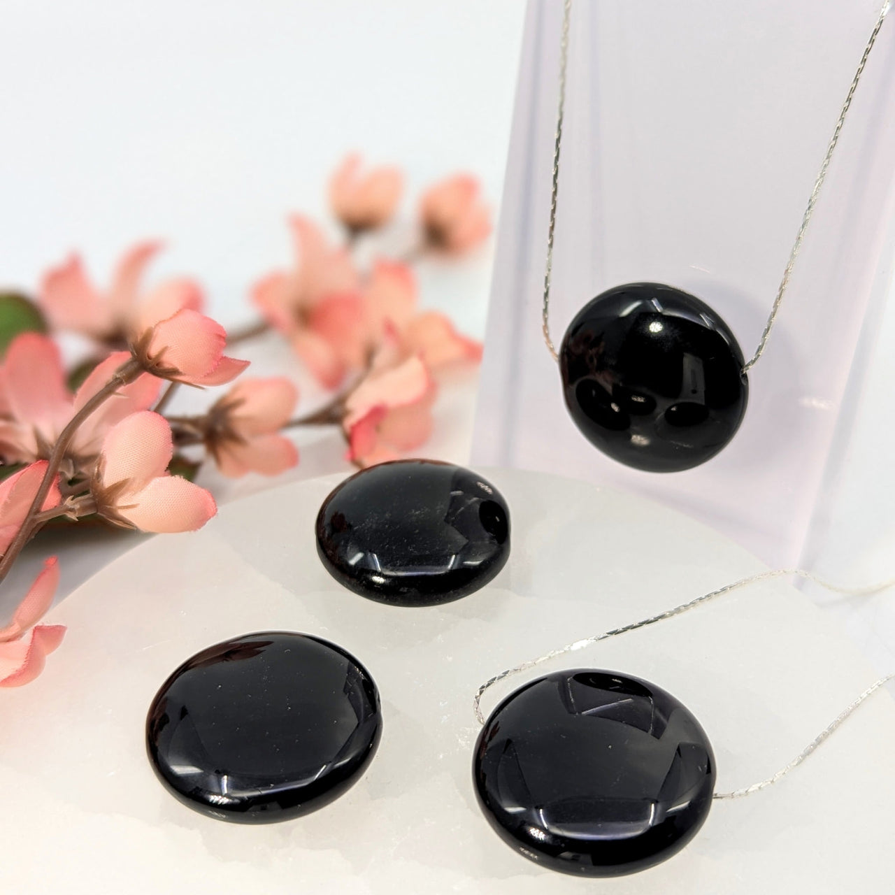 Clear Quartz 0.75’’ Disc Bead Pendant #LV8963 - $4.95