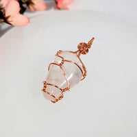 Clear Quartz 2’’ Copper Wire Wrapped Pendant #LV8964 - $26