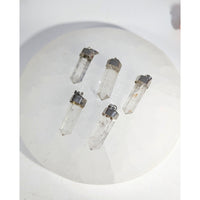 Clear quartz faceted 6 point pendant 1.5 inches with silver cap