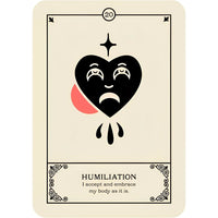 Tarot card with a sad heart from Cries of the Souls Oracle by Isabelle Cerf