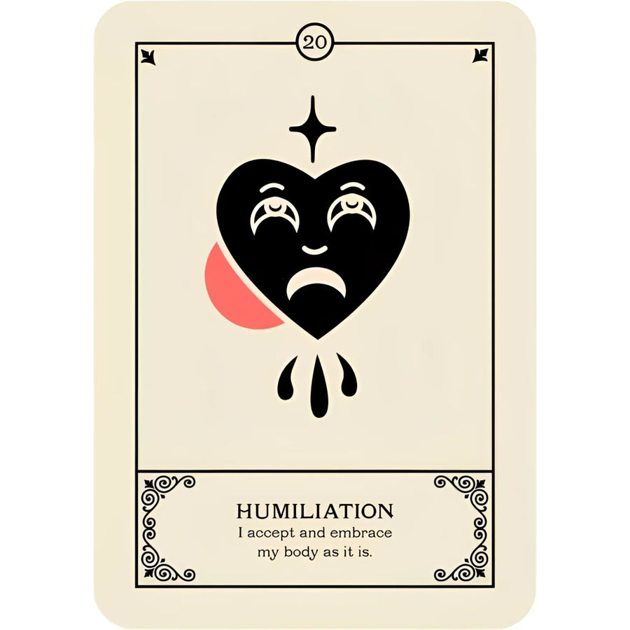 Tarot card with a sad heart from Cries of the Souls Oracle by Isabelle Cerf