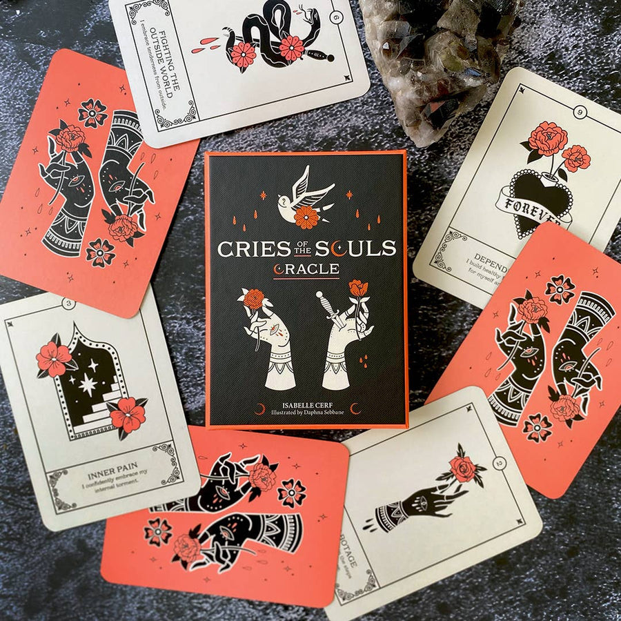 Cries of the Souls Oracle card deck by Isabelle Cerf displayed in product listing