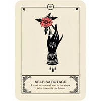 Tarot card with hand holding rose from Cries of the Souls Oracle by Isabelle Cerf