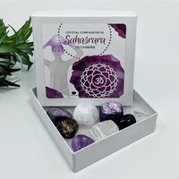 Chakra Crystal Set in a White Box for Crown Chakra Healing and Balance