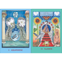Two crystal-themed oracle cards from Crystal Clear Oracle by Nadine Gordon-Taylor