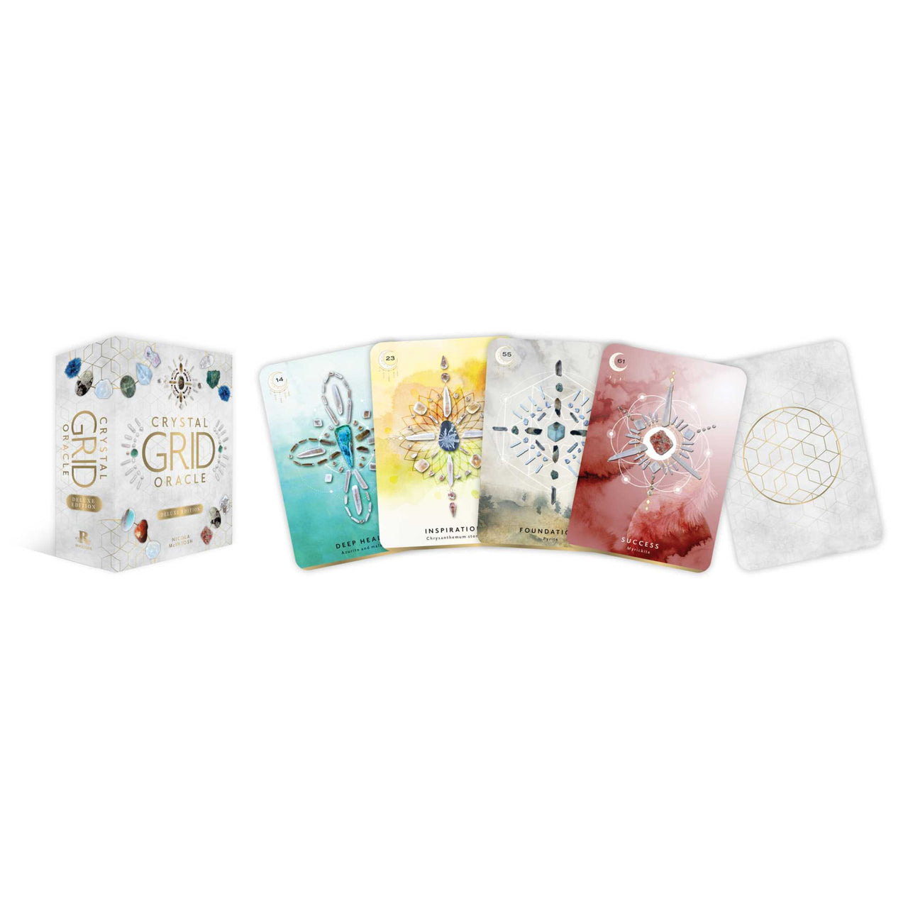 Crystal Grid Oracle card deck from Deluxe Edition by Nicola McIntosh, astrology and healing tool