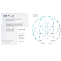 The Seed of Life logo on Kiera Fogg’s Crystal Gridwork book about sacred geometry and crystals