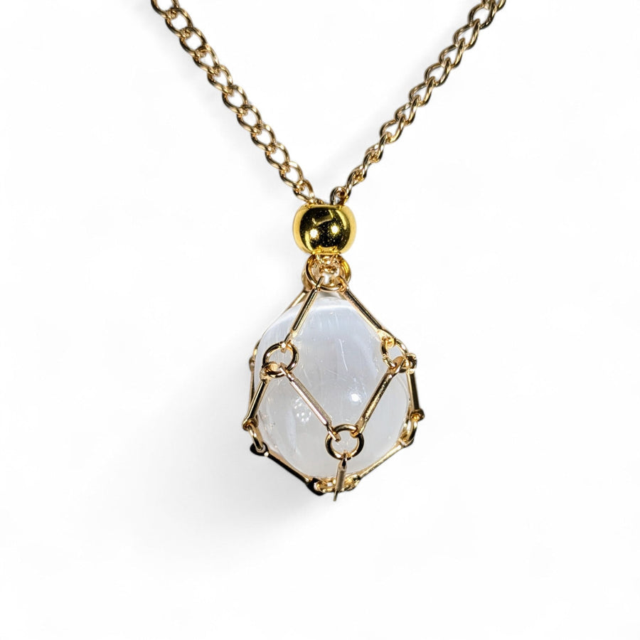 Crystal Holder Necklace Large 24’’ - Select Color (stone