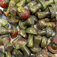 Unakite stone beads in green and reddish-pink for Crystal Mushroom C041 product