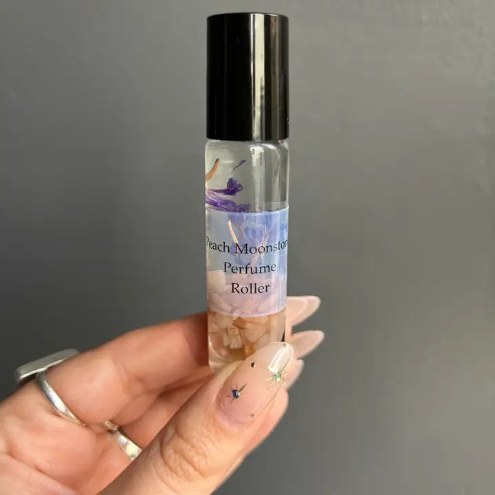 Peach Moonstone Perfume Roller in Crystal Perfume 10ml Roller Q217 product image