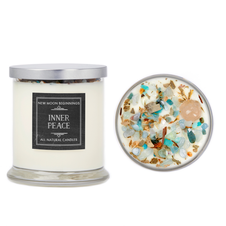 Inner Peace - Soy Crystal Ritual Candle Handmade #BC1802