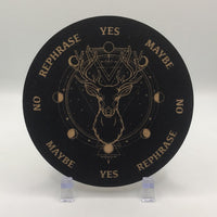 Deer Moon Phase 4 Black Wood Pendulum Board #SK2203D - $19