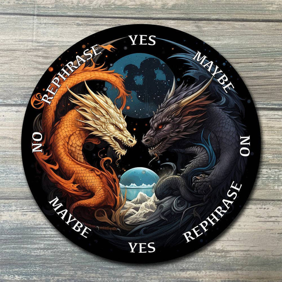 Black dragon coin purse with orange blue yin yang dragons, LV9076
