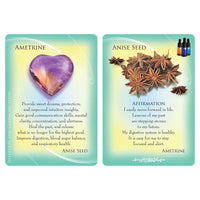 Two oracle healing property cards from Essential Oils and Gemstone Guardians by Margaret Ann Lembo