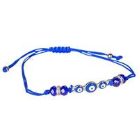 Evil Eye Adjustable String Bracelet #J743 - Blue Evil Eye Bracelet for Protection