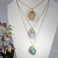 Three layered crystal gemstone necklaces for elegant jewelry styling