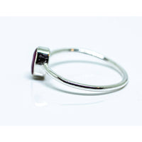 Faceted Oval Ruby Ring Sterling Silver #RIN1073