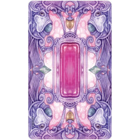 Watercolor painting of a pink and purple tile from the Fairy Gems Deck & Book Set #Q288