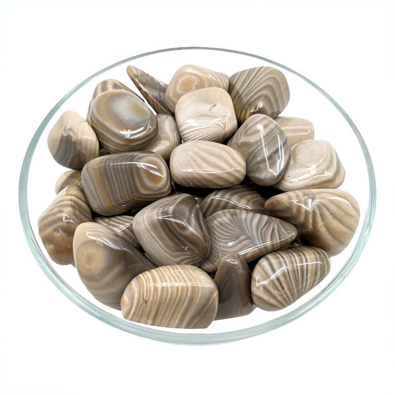 Bowl of chocolates on white background in Poland AA Tumbled Stone product #LV1256