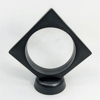Elegant Black Ring in Floating Illusion Frame for Crystal Display #Q066