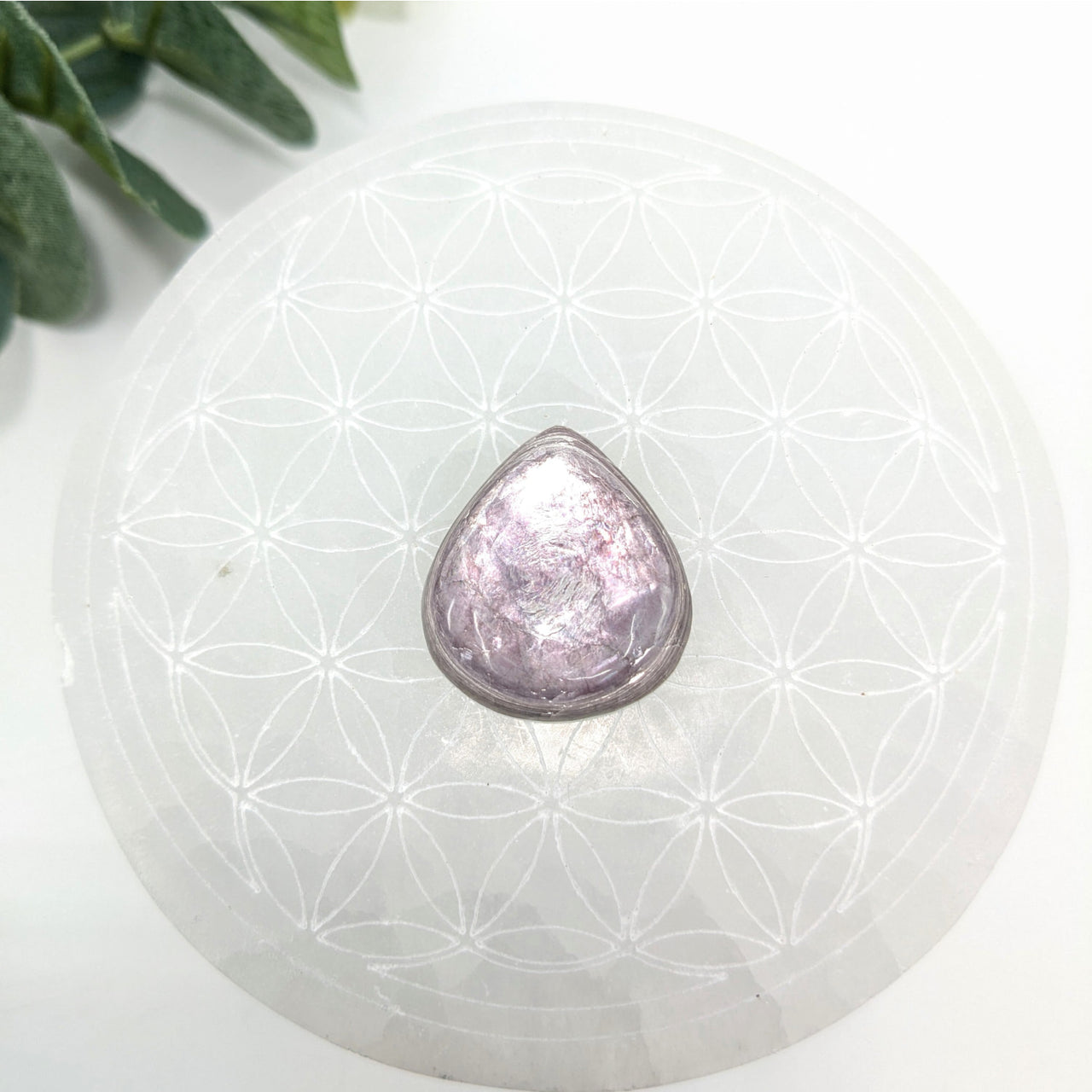 Gem Lepidolite 1.5’’ Teardrop Cabachon #LV6038 - $54