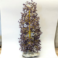 Giant Amethyst 19’’ Gem Tree with Gold Wire Branches on Zeolite Base
