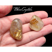 1 Large Gold RUTILATED QUARTZ Tumbled Stone for Positive 