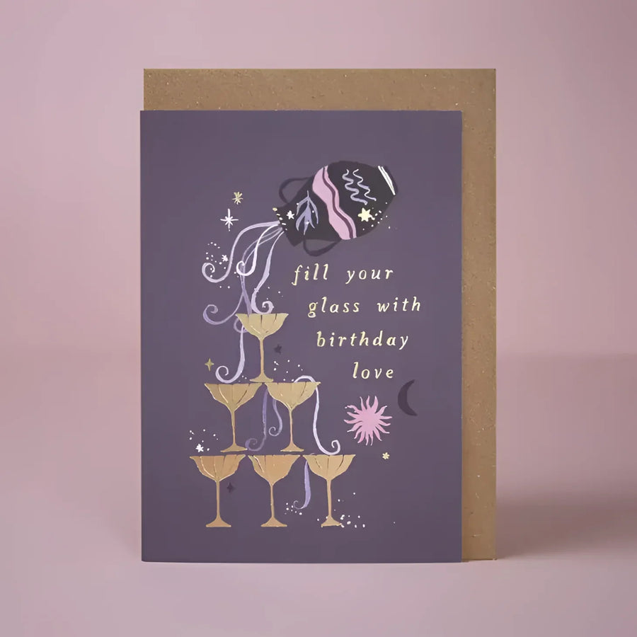 Greeting Card #K002 - Aquarius Zodiac Birthday - $6.95