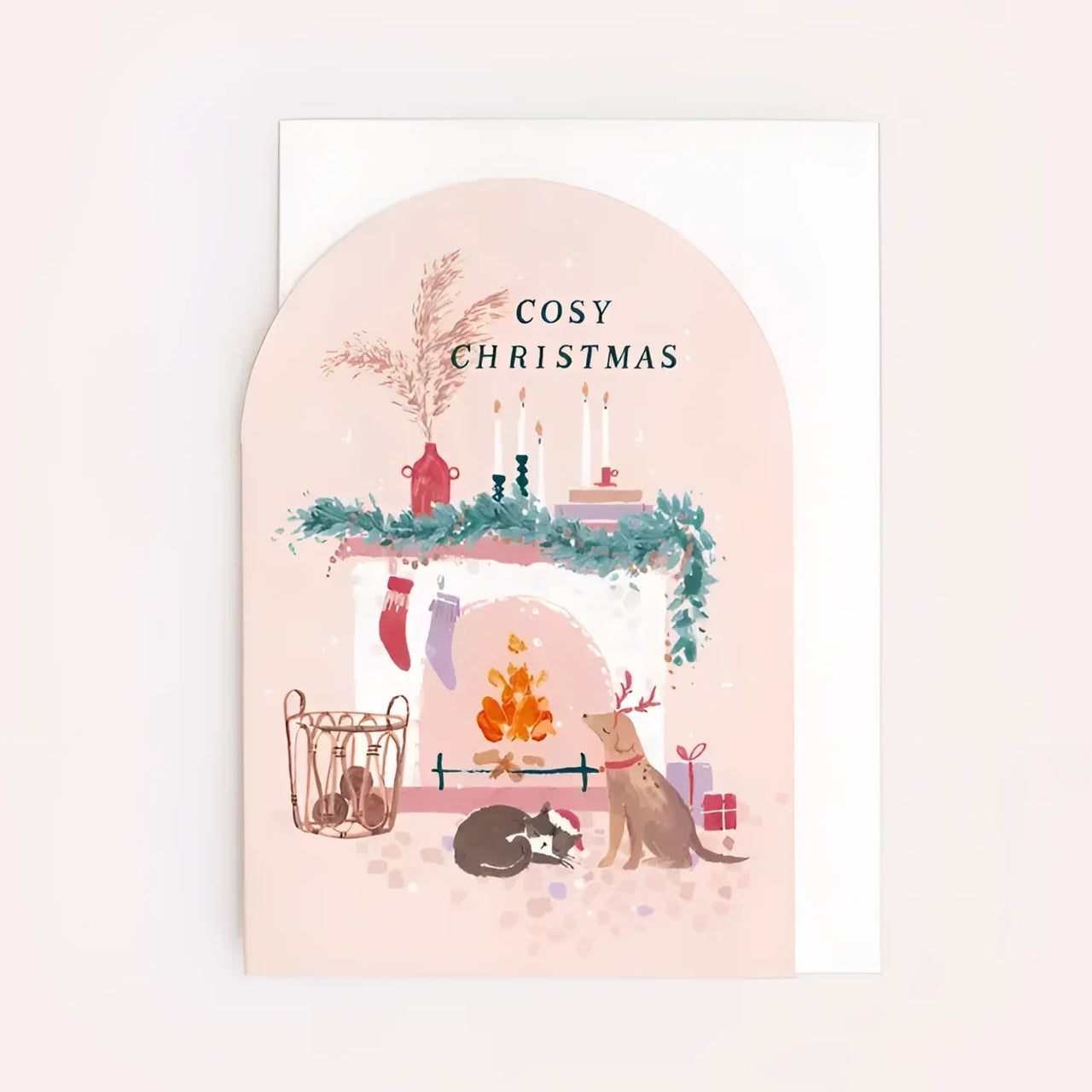 Greeting Card #K002 - Cosy Fireplace Christmas - $6.95