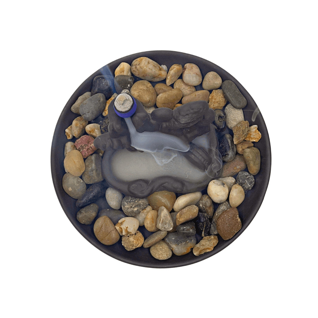 Incense Back Flow Waterfall #LV7340 with rocks and flowing incense smoke display
