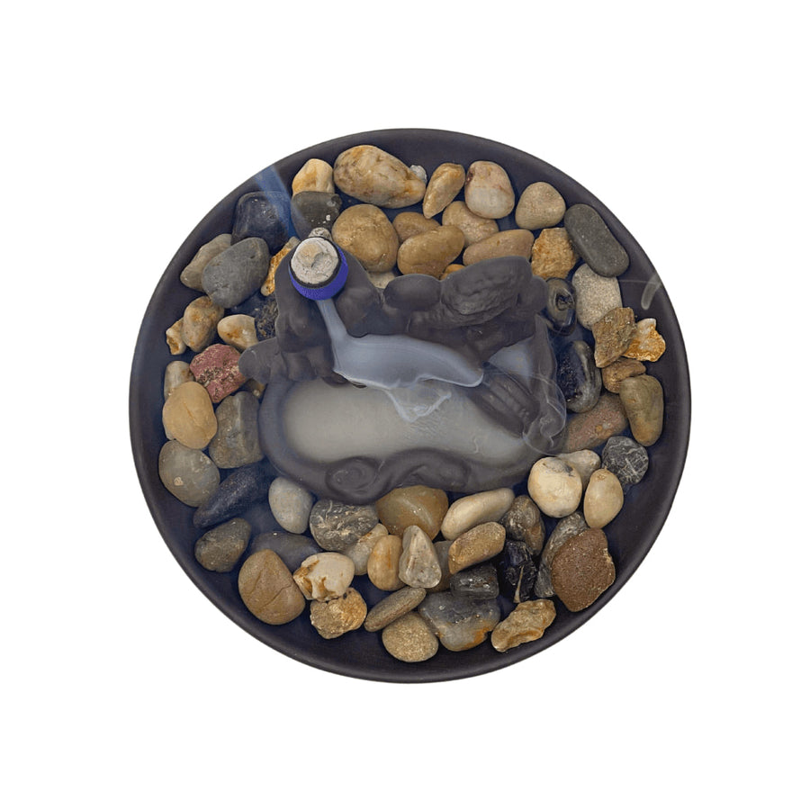 Incense Back Flow Waterfall #LV7340 with rocks and flowing incense smoke display