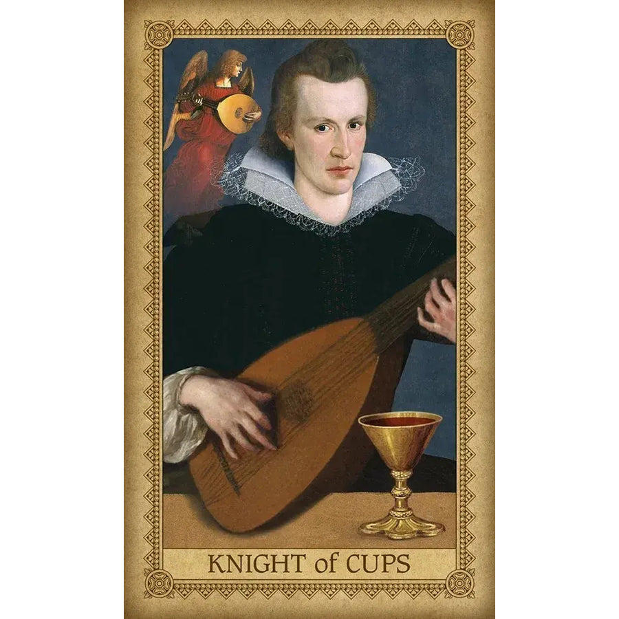 A painting of a man playing a lute in the ’Influence Of The Angels Tarot #IAT78’ set