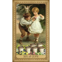 A painting of two children playing with buckets in Influence Of The Angels Tarot #IAT78