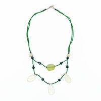 Jade and Glass 26’’ Double Strand Necklace #LV6839 - $68