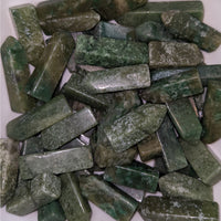 Pile of green moss agate crystal points for Jadeite Mini bliss crystals collection