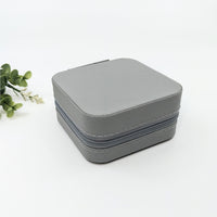 Jewelry Organizer Travel Size Case (4’) #LV3070 in grey with a small flower detail