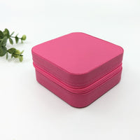 Jewelry Organizer Travel Size Case (4’) #LV3070 - Pink Cosmetic Case with Zipper Closure