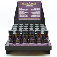 Kate’s Magik essential oil diffuser in amber glass bottle with black cap and purple label #BC0414