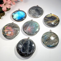 Labradorite 1.8 - 2’’ Medallion Pendant #LV9623 - $42