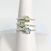 Labradorite Mini Star S.S. Dainty Ring (1g) #SK9026 - $39
