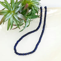 Deep blue Lapis Lazuli 5mm rondelle beads strand #LV7149 for elegant jewelry designs