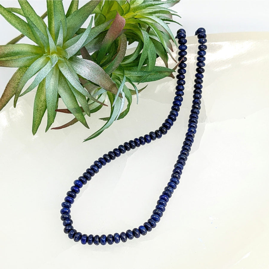 Deep blue Lapis Lazuli 5mm rondelle beads strand #LV7149 for elegant jewelry designs
