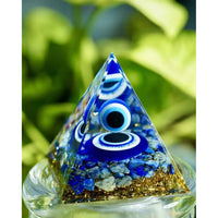 Lapis Lazuli Evil Eye Protection Orgonite Pyramid #LV9132