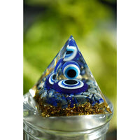 Lapis Lazuli Evil Eye Protection Orgonite Pyramid #LV9132
