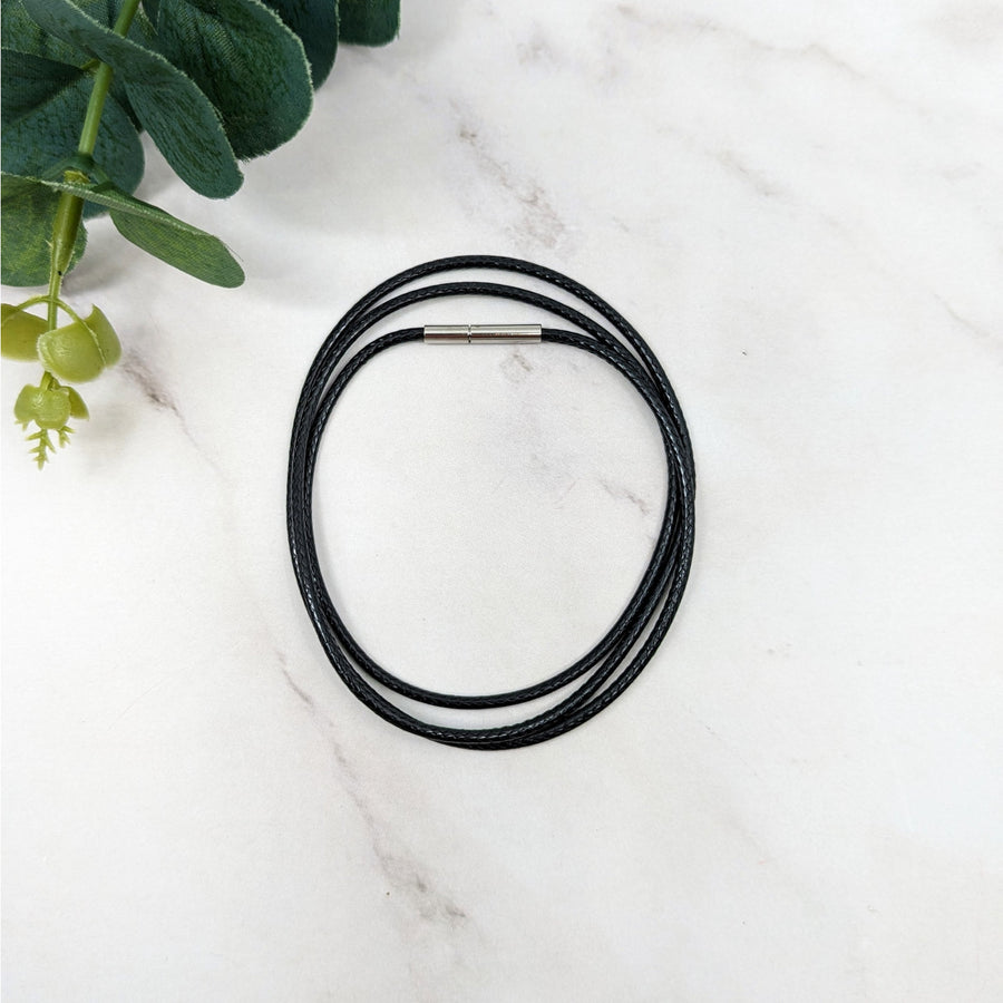 Black leather bracelet with silver clasp, Leather Cord 24’ Necklace #LV5694