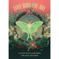 Luna Moth with Glowing Wings in Circular Frame for Love Who You Are Oracle Deck